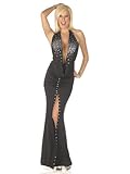 IMAGE OF Sexy Halter Neck Rhinestone Gown - SMALL