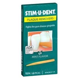 Stim-U-Dent Plaque Removers 12 Packs of 25 Picks/Pack (300 Picks)