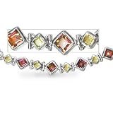 Sterling Silver Mystic Sunset Topaz and Citrine 21 Carat Gemstone Bracelet, 7 to 8.5 Inch