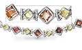 Talia's Sterling Silver Mystic Sunset Topaz and Citrine 21 Carat Gemstone Bracelet, 7 to 8.5 Inch By Beautiful Silver Jewelry