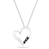 Sterling Silver Black Diamond 3 Stone Heart Pendant (1/10 cttw), 18" $29.99