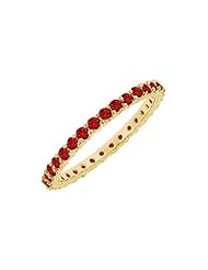 Ruby Eternity Bangle 14K Yellow Gold - 6.00 CT TGW