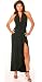 Sophisticated Long Evening Club Cocktail Halter Dress with Draped Hem from Hot Fash Dresses - EMPRESS Black