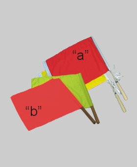 Linienrichterfahnen gelb und rot, 1 Paar / 6620