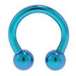Grade 23 Titanium Teal 5/16" HORSESHOE - 4mm balls