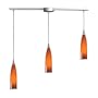 Elk Lighting 501-3L-ES Lungo - Three Light Pendant, Satin Nickel Finish with Espresso Glass