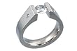 Geheimnis White Topaz and Diamond Titanium Tension Set Ring