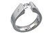 Geheimnis White Topaz and Diamond Titanium Tension Set Ring