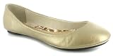 March Girls Leather Ballerina - Gold