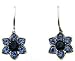 Sterling Silver Blue CZ Flower Earrings