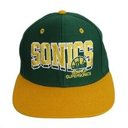 Seattle Sonics Snapback NBA Hat Cap - 2 Tone Green / Yellow