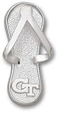 Georgia Tech Yellow Jackets Solid Sterling Silver ''GT'' Flip Flop 1'' Pendant
