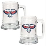 Atlanta Hawks NBA 2pc 15oz Glass Tankard Set - Primary Logo