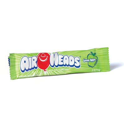 Airheads Green Apple Candy - .55 oz. Bar, 36 Pack