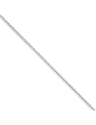 14k White 20in Gold .7mm Round Open Link Cable Necklace Chain. Metal Wt- 2g