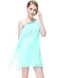 HE03388BL18, Blue, 16US, Ever Pretty Stunning Rhinestones One Shoulder Short Formal Dress 03388