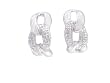 SS Chain Hoops Earrings w/ Diamond Accent