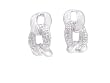 SS Chain Hoops Earrings w/ Diamond Accent
