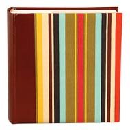 Brown Multi-Stripe Pocket Photo Album, 100-4x6