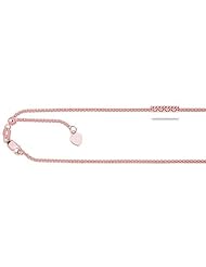 14K Rose Gold Adjustable Popcorn Link Chain (1.3mm) 22 Inch