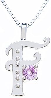 Sterling Silver Pendant Alphabet F October