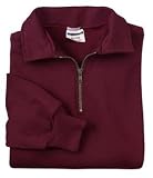 NEW JERZEES SUPER SWEATS - 1/4 Zip Sweatshirt with Cadet Collar Maroon-XL