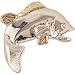 High-Polish Sterling-silver Yellow-gold Black Hills Gold Fish Tie-tack