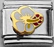 Clearly Charming White Hibiscus Italian Charm
