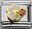 Clearly Charming White Hibiscus Italian Charm