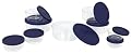 Pyrex Storage 18-Piece Round Set, Clear with Blue Lids
