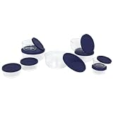 Pyrex Storage 18-Piece Round Set, Clear with Blue Lids