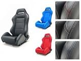 Yonaka Motorsports (YMRS002-blk) Ronin Style Seats - Black Synthetic Leather - Black Stitching