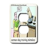 Londons Times Miscellaneous Funny Cartoons - Dog Training Common Errors - Light Switch Covers - 2 plug outlet cover