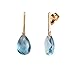 10k Yellow Gold Blue Topaz Briolette Dangle title=