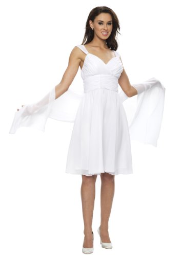 Chiffon Stola, Schal für Abendkleid, verschiedene Farben, Maße ca. 45 x 180 cm von Astrapahl (45 x 180 cm, Weiß)