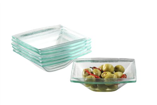 Verso 922270 6er Set Sch&uuml;ssel Pura, Glas, 14 x 14 cm