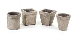 Club Pack of 12 Garden Getaway Gray Terracotta Flower Planter Pots 4.25"