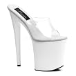 8 Inch White Clear High Platform Sandal Stripper Shoes