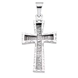 14K White Gold Cross Pendant - 23.0x16.0mm