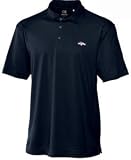 NFL Denver Broncos Men's Drytec Genre Polo Knit Short Sleeve Top, Navy Blue, Small
