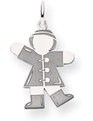 14k White Gold Kid Charm