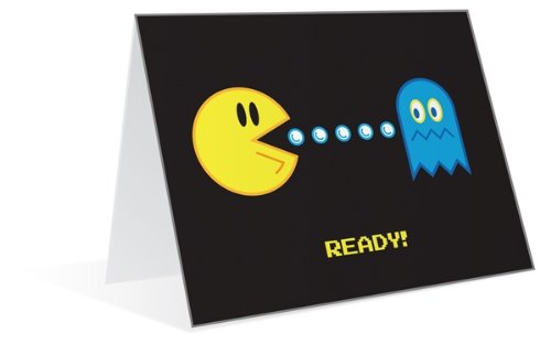 Pac-Man Eat Me Video Game Flirting Relationships Retro Greeting Cards MMHC56