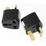 GenieWish Universal Worldwide Tourist / Visitor Visiter / Travel 2-Pin / 3-Pin from Europe, North America, North South America, US, USA, Mexico, EU, Europe, Japan, Caribbean, China, Luxembourg, France, Asia, Australia, India, Africa to UK 3-Pin Plug / Adaptor / Adapter / Convertor / Converter (Black)