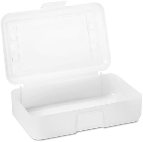 AVT34104 Gem Polypropylene Pencil Box with Lid, Clear, 8 1/2 x 5 1/2 x 2 1/2