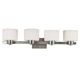 Kenroy Home 80414BS Legacy Four-Light Vanity Light with 6-Inch fluted Glass Shades by Kenroy Home