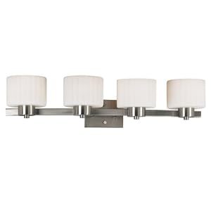 Kenroy Home 80414BS Legacy Four-Light Vanity Light with 6-Inch fluted Glass Shades by Kenroy Home