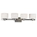 Kenroy Home 80414BS Legacy Four-Light Vanity Light with 6-Inch fluted Glass Shades