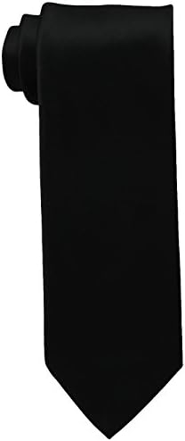 Tie Master - Mens Fashion Solid Necktie With Poly Satin Finish All Occasion Tie - Black