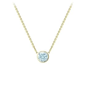 Willow Gold 14k Yellow Gold Aquamarine Milestone Necklace (Length 16-18... by