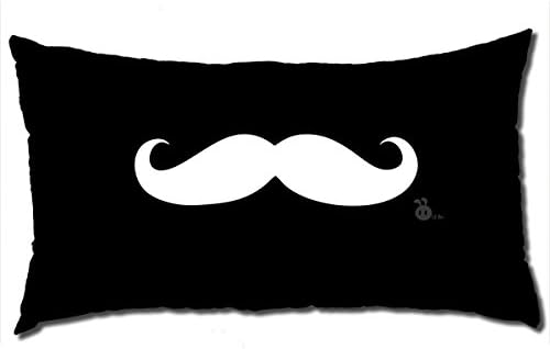 wskshop Decorative Long Pillowcase Pillow Covers, DIY White Mustache Long Pillowcase Cushion Cover in Black